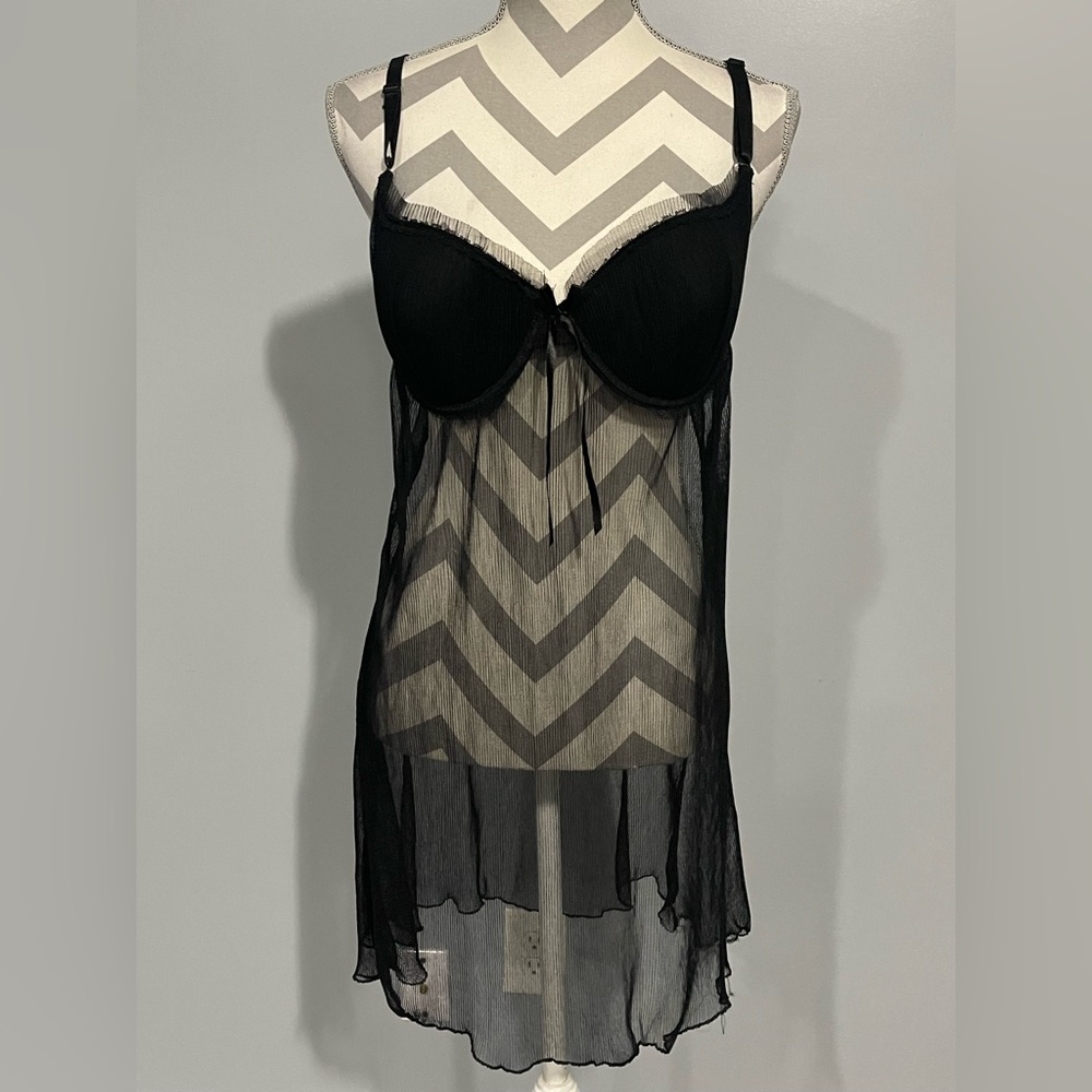 Elegant Black Sheer Chemise‎
